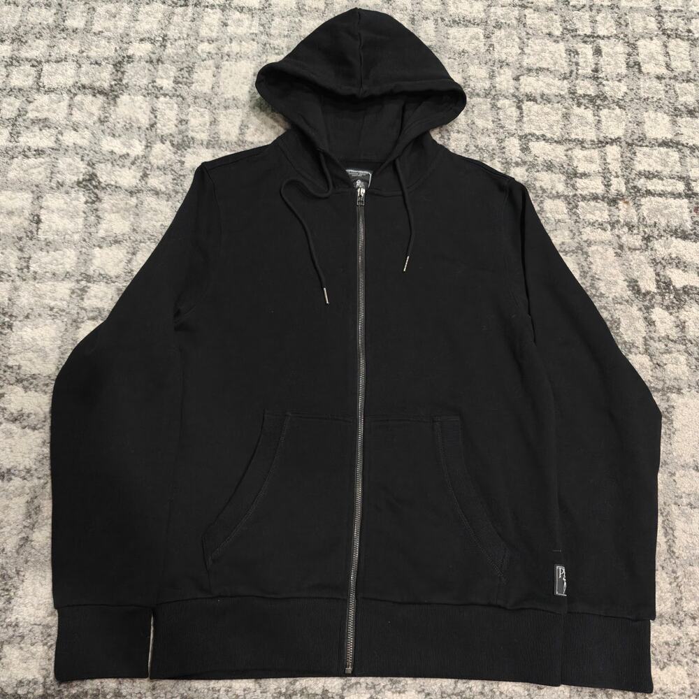 PRPS Goods & Co Full Zip Hoodie Sweater Mens Small Black Heavyweight Jacket